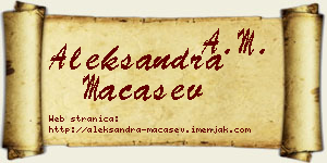 Aleksandra Maćašev vizit kartica